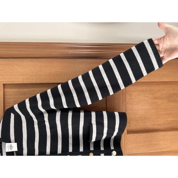 NWT Abercrombie & Fitch LuxeLoft Crew Sweater Jacket Black & Gold Women’s Large - Picture 4 of 11